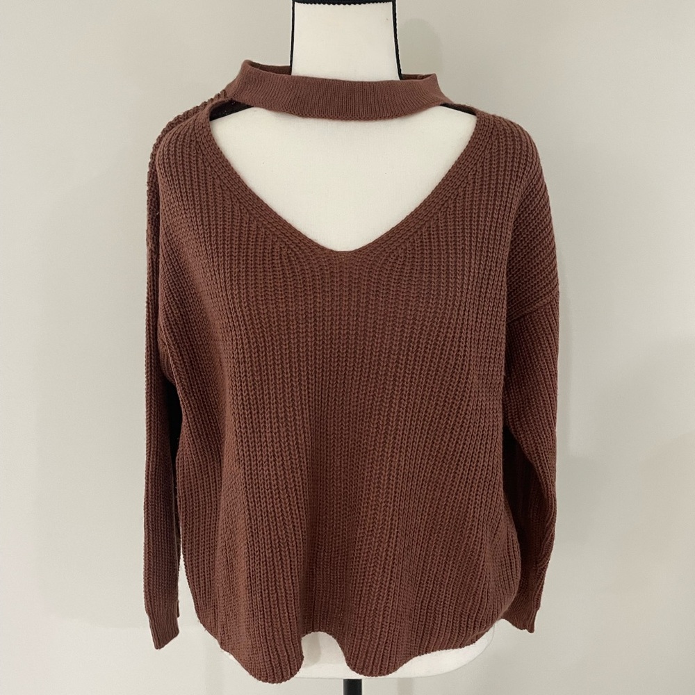 Brown Knit Women's Sweater